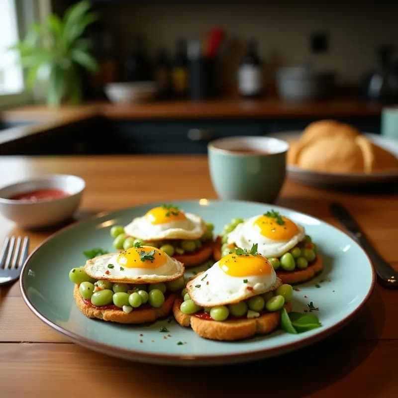Tostadas de pan de centeno con avocado y huevos pochados: Desayuno escocés alto en proteínas