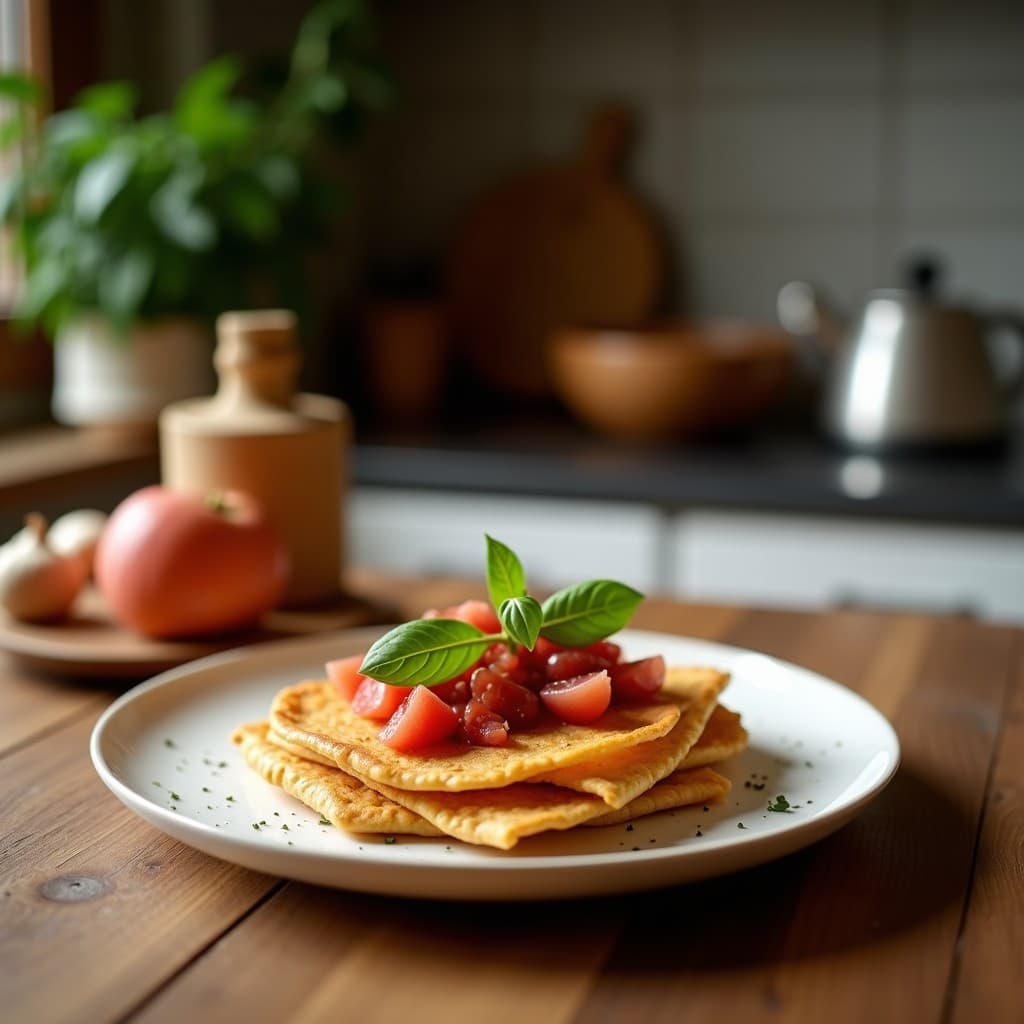 Tostadas de Centeno con Puré de Berenjena y Granadas: Desayuno Mediterráneo Sin Gluten