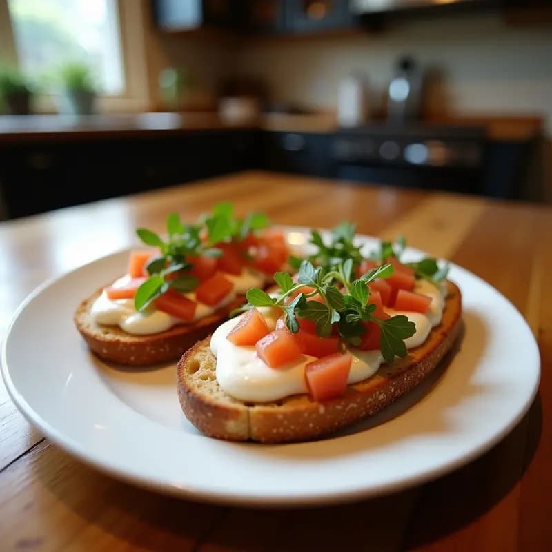 Tostadas de Pan de Centeno con Crema de Salmón y Huevas de Mujol: Entrante Sueco Rico en Omega-3