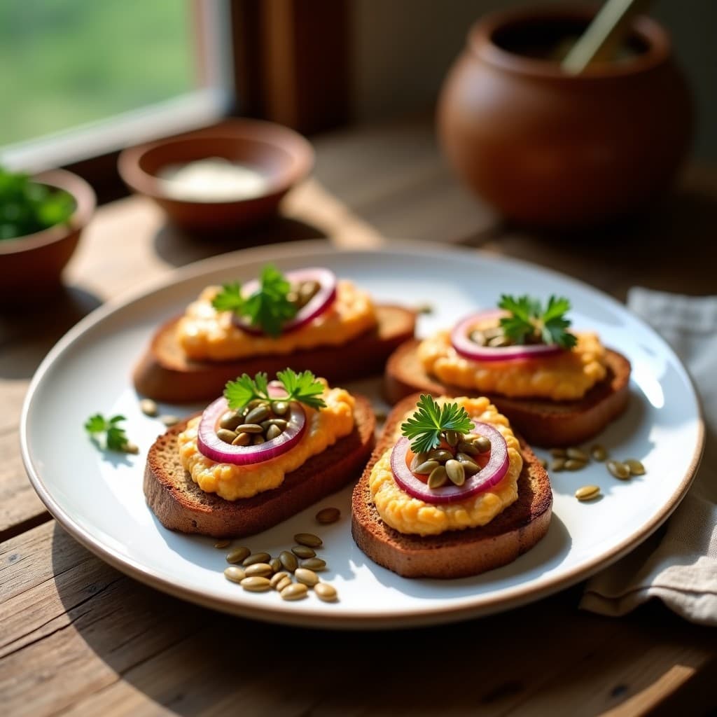 Tostadas de Pan de Centeno con Puré de Garbanzos Ahumados y Pimentón de la Vera: Receta Vegana para Tupper