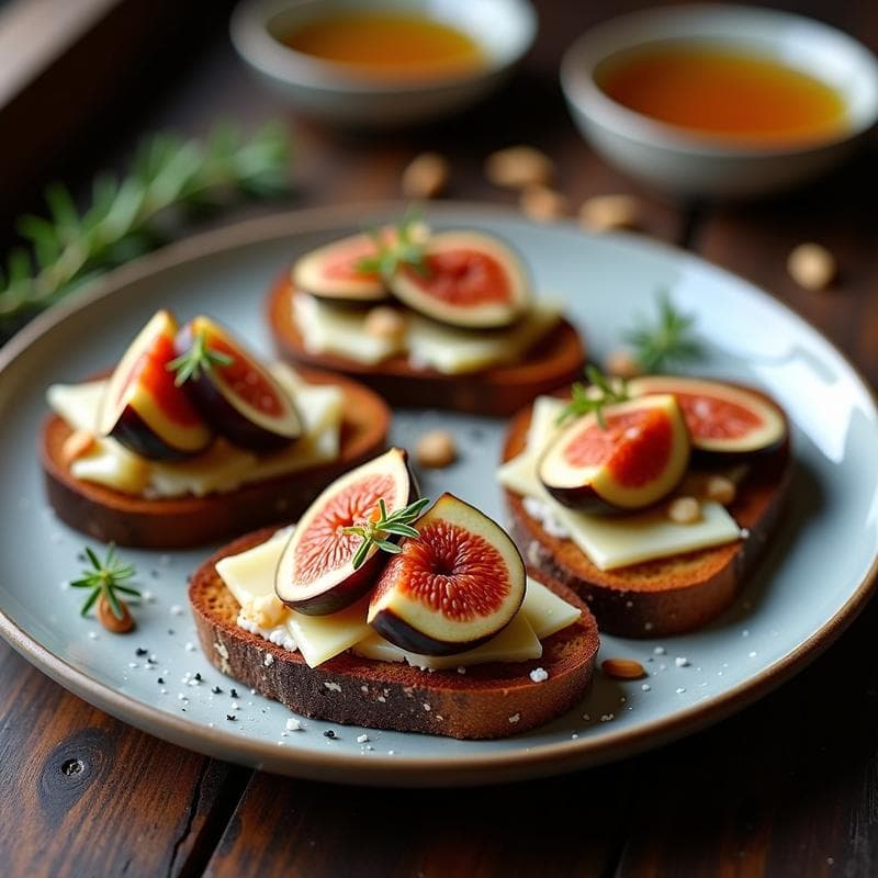 Tostadas de Pan de Centeno con Higos y Queso de Cabra: Receta Autóctona Española de Otoño