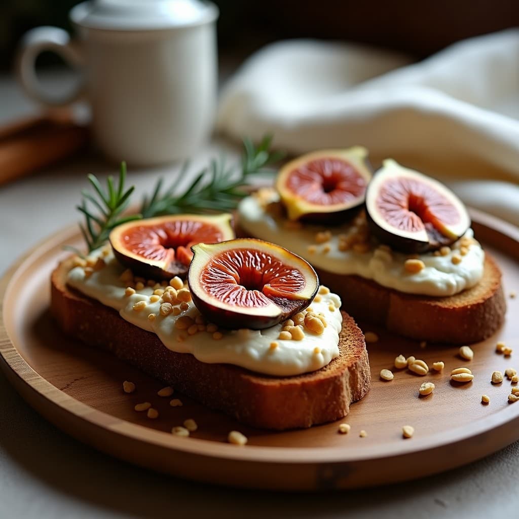 Tostadas de Pan de Centeno con Higos Asados y Ricotta: Desayuno Italiano Dulce-Salado