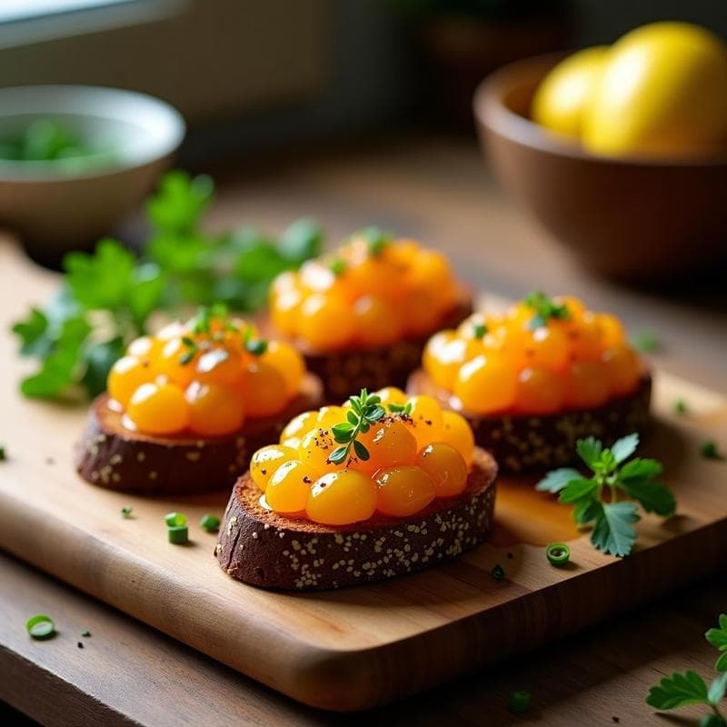 Tostadas de Pan de Centeno con Huevas Aliñás: Receta Andaluza Rápida y Sabrosa