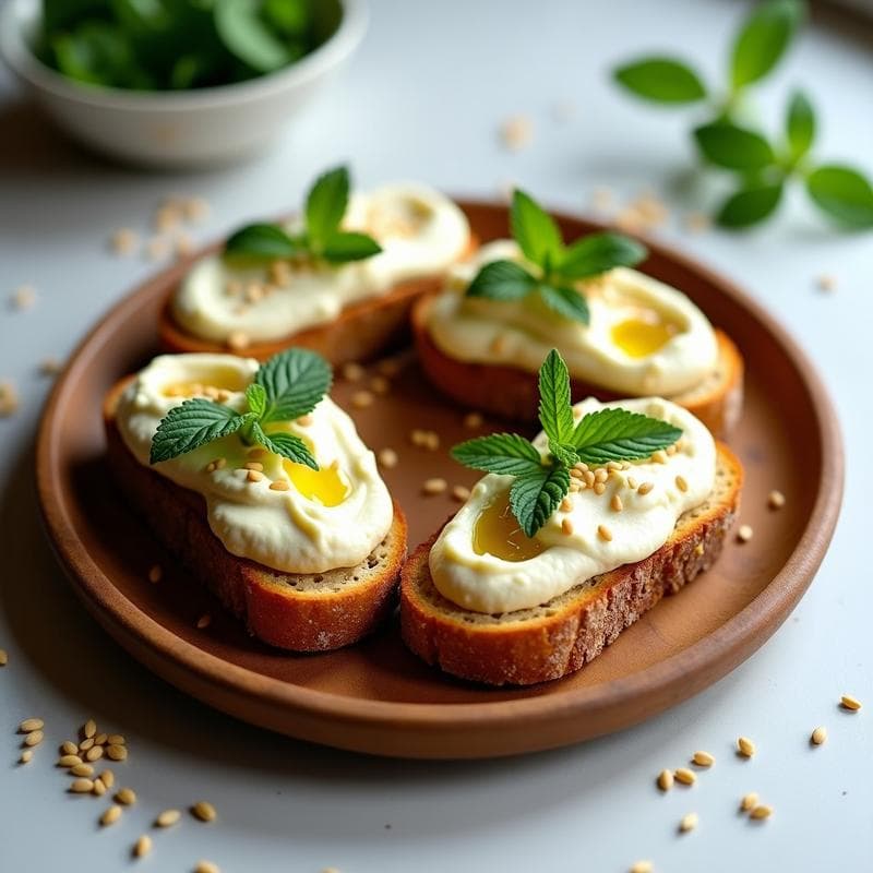 Tostadas de Pan de Centeno con Hummus de Espárragos Blancos: Receta Vegana y Rápida