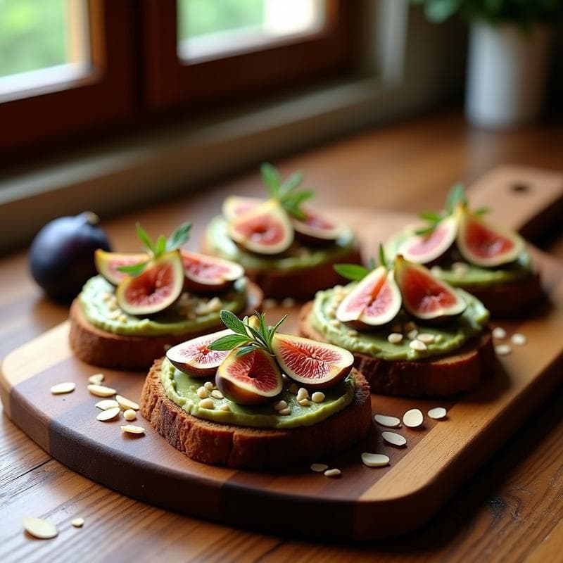Tostadas de Pan de Centeno con Paté de Aceitunas y Higos: Aperitivo Español Gourmet