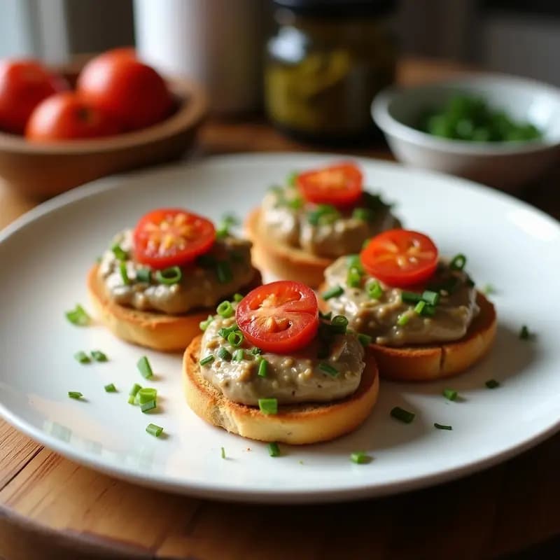 Tostadas de Pan de Centeno con Paté de Hongos Shimeji y Trufa: Receta Japonés-Francesa Keto