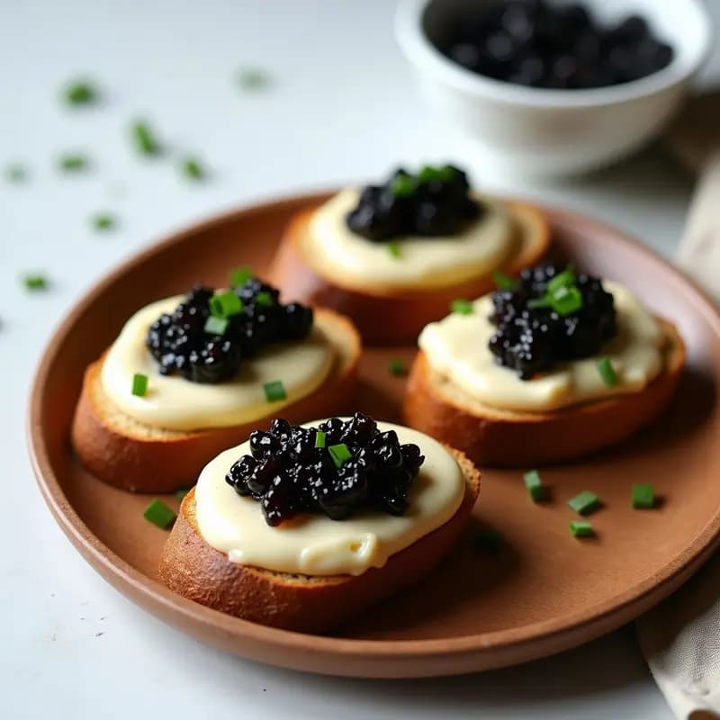 Tostadas de Pan de Centeno con Puré de Coliflor y Caviar de Berenjena: Desayuno Polaco Keto