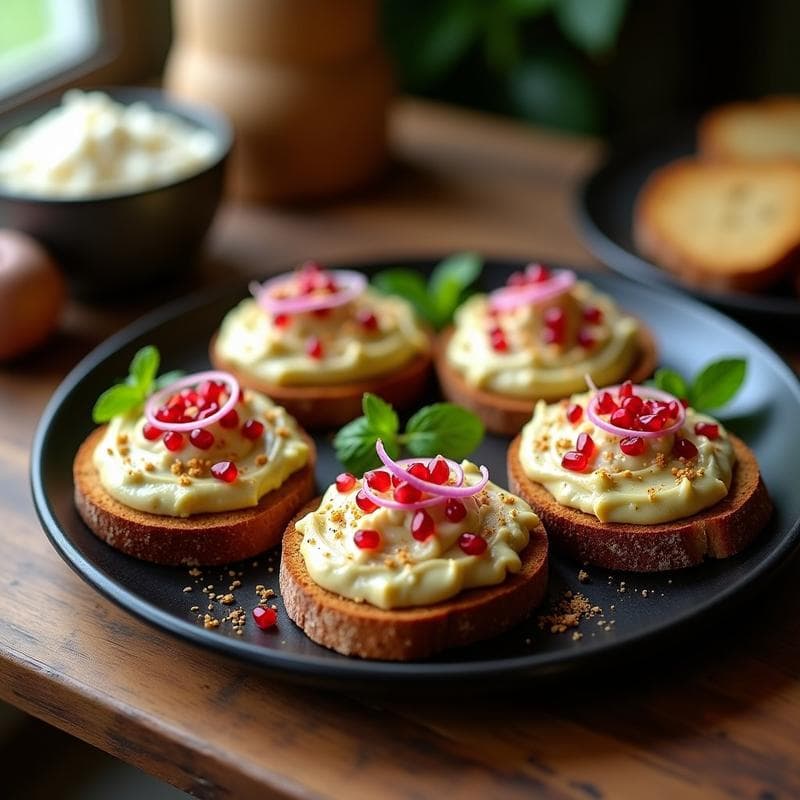 Tostadas de Pan de Centeno con Puré de Garbanzos y Zaatar: Aperitivo Sirio en 10 Minutos