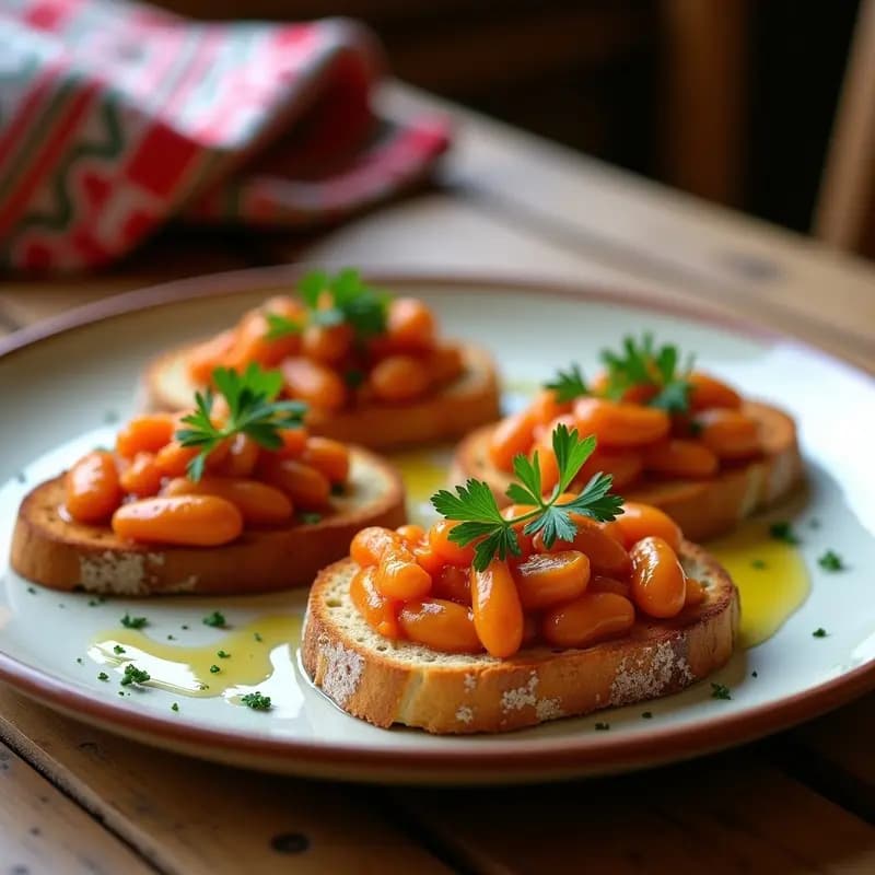 Tostadas de Pan de Cevada con Pochas y Romesco: Receta Catalana Sin Gluten en Airfryer