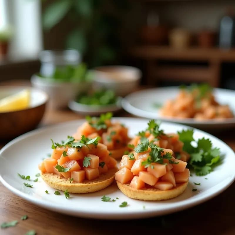 Tostadas de Ceviche de Atún Ahumado: Receta en Airfryer Sin Cocinar en 15 Minutos