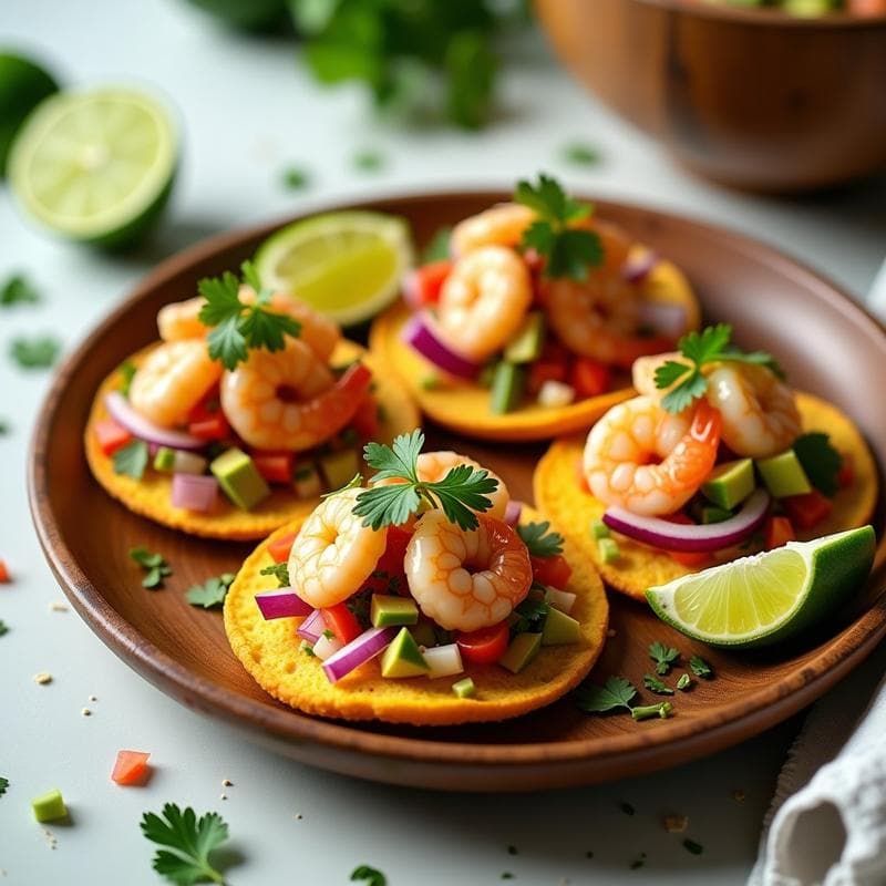 Tostadas de Ceviche de Camarón con Cítricos: Receta Fresca y Sin Cocción en 15 Minutos