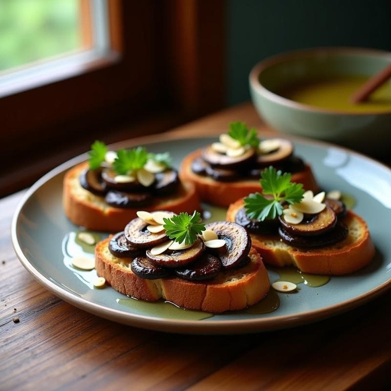 Tostadas de Champiñones con Ajo Negro: Receta Vegana Express y Alta en Umami