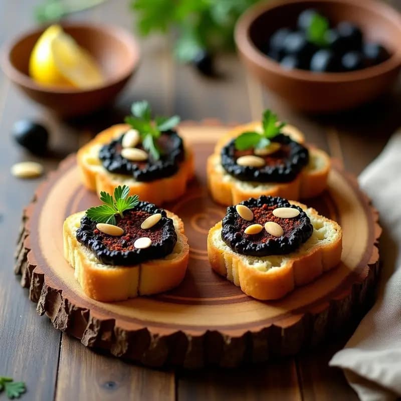 Tostadas de Pan de Coliflor con paté de aceitunas negras y pimentón ahumado: Aperitivo Keto en 10 Minutos
