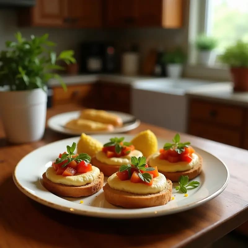 Tostadas de Hummus y Berenjena Asada con Granada: Receta Vegana Rápida y Nutritiva
