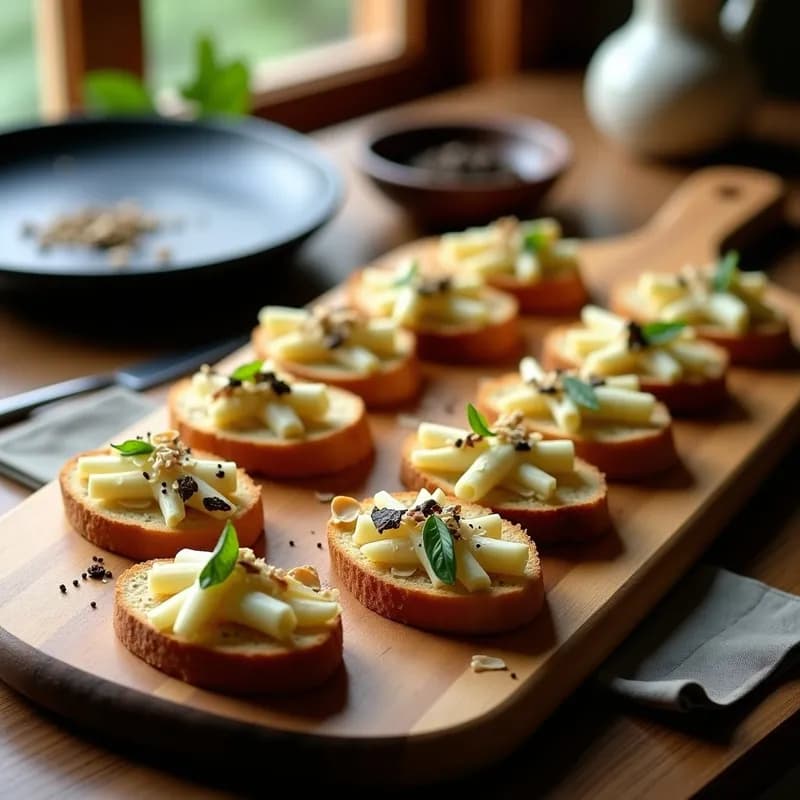 Tostadas de Espárragos Blancos con Trufa Negra: Receta Gourmet en 15 Minutos