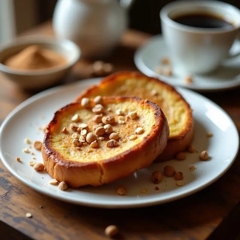 Tostadas Francesas de Brioche con Crema de Avellana: Desayuno Indulgente Sin Azúcar