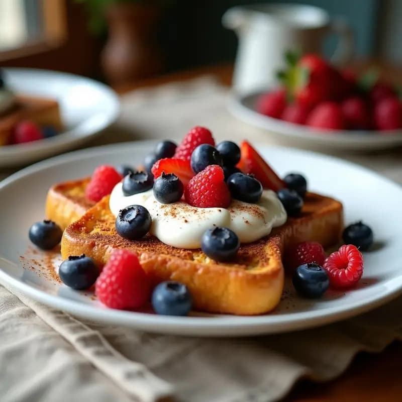 Tostadas Francesas con Canela y Frutos Rojos: Receta Americana Clásica y Rápida