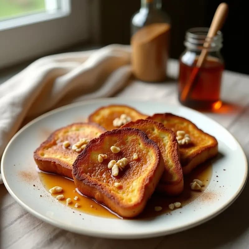 Tostadas Francesas con Canela y Sirope de Agave: Desayuno Americano Sin Lactosa y Vegano
