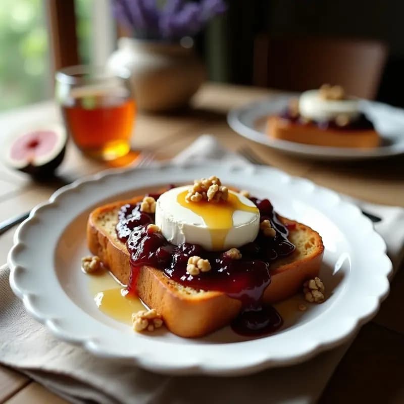 Tostadas Francesas con Compota de Higos y Queso Brie: Desayuno Francés Elegante