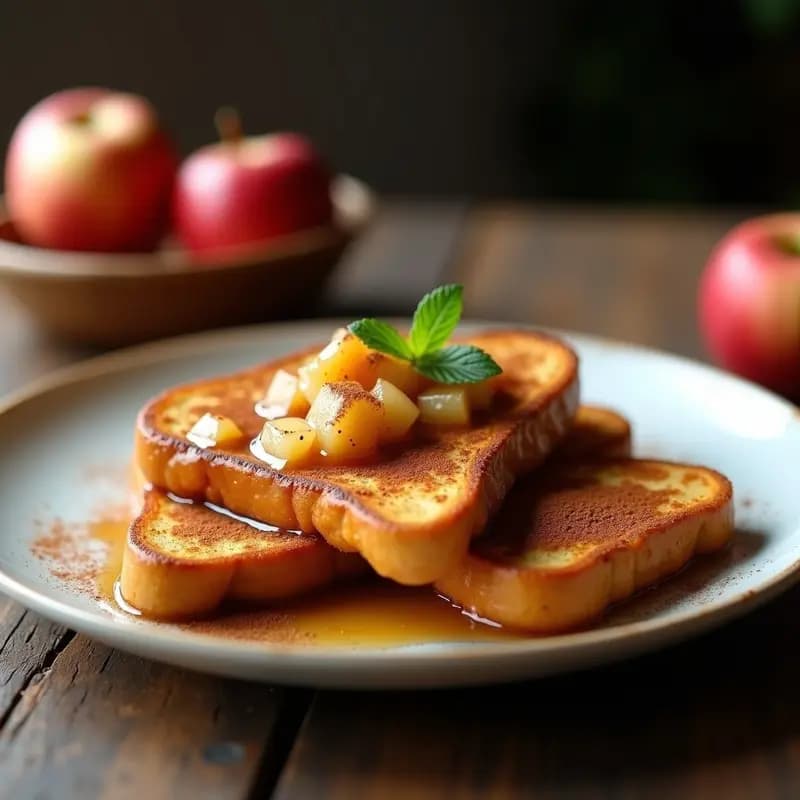 Tostadas Francesas con Compota de Manzana y Canela: Desayuno Clásico Sin Lactosa