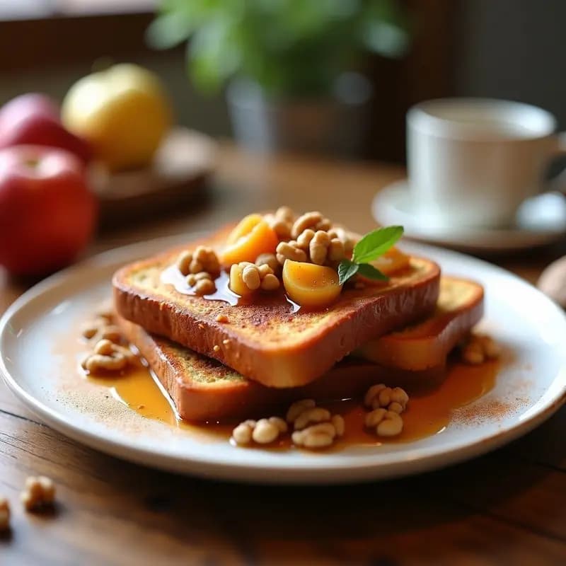 Tostadas Francesas con Compota de Manzana y Nueces: Desayuno Proteico Sin Harina