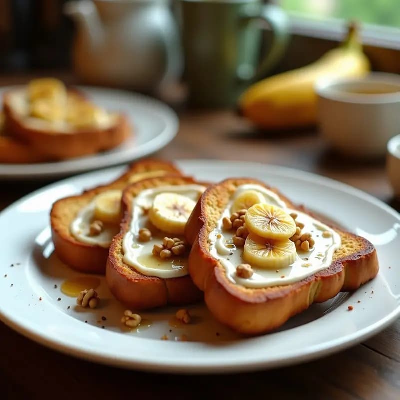 Tostadas Francesas con Crema de Avellana y Plátano: Desayuno Americano Sin Gluten