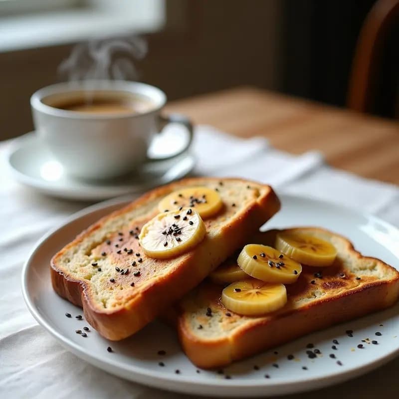 Tostadas Français con Crema de Cacahuete y Plátano: Desayuno Francés Sin Gluten