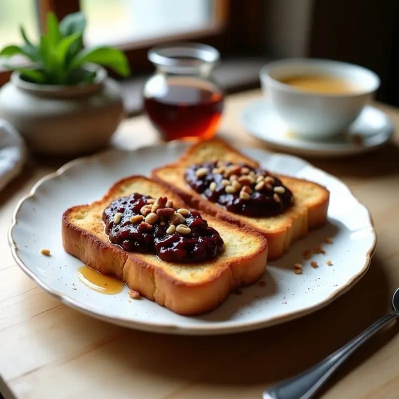 Tostadas Francesas con Compota de Higos y Nueces: Desayuno Gourmet Sin Gluten