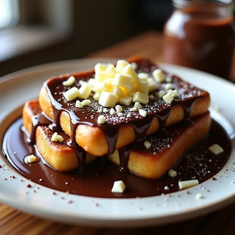 Tostadas Francesas Empapadas en Leche Condensada y Bañadas en Chocolate: Desayuno Decadente