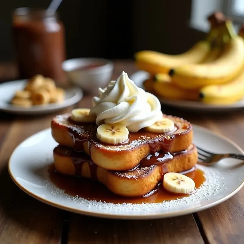Tostadas Francesas Rellenas de Nutella: Receta con Plátano y Nata para Desayunar