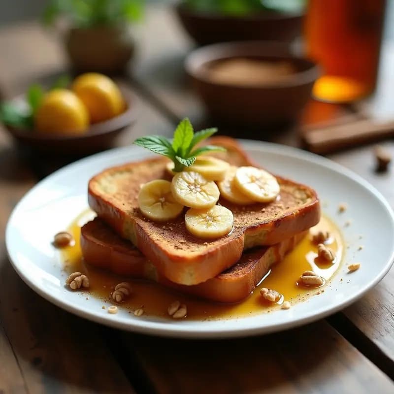 Tostadas Francesas con Plátano y Canela: Desayuno Internacional Rápido y Energético
