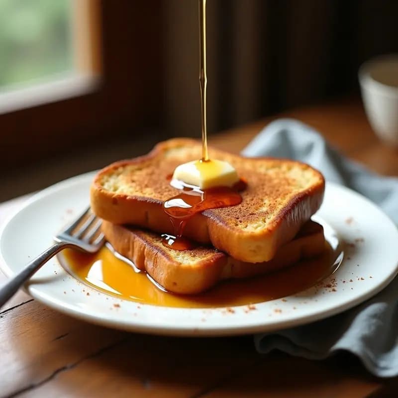 Tostadas Francesas con Sirope de Arce y Mantequilla de Canela: Desayuno Dulce para Días de Cheat Meal