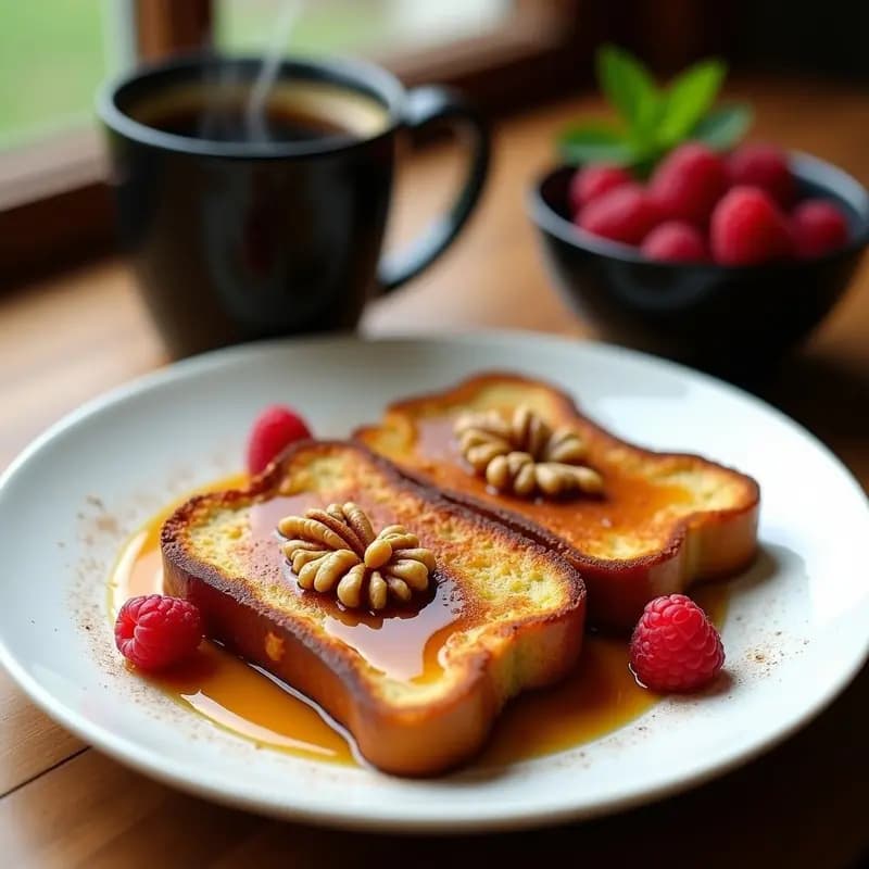 Tostadas Francesas con Sirope de Arce y Nueces: Desayuno Clásico en 10 Min