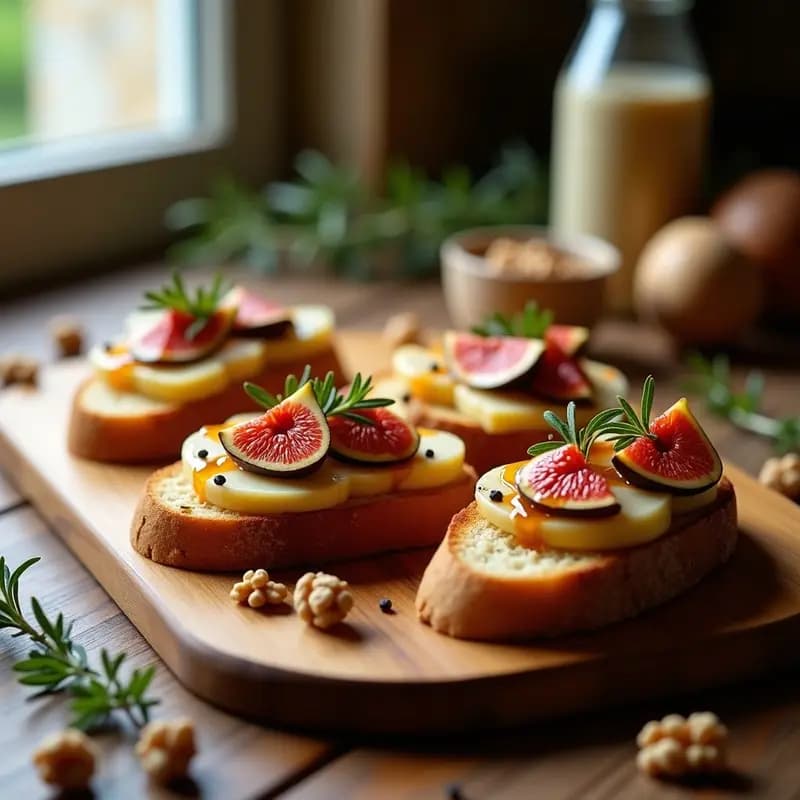 Tostadas de Queso Halloumi y Higos: Receta Mediterránea con Miel y Nueces