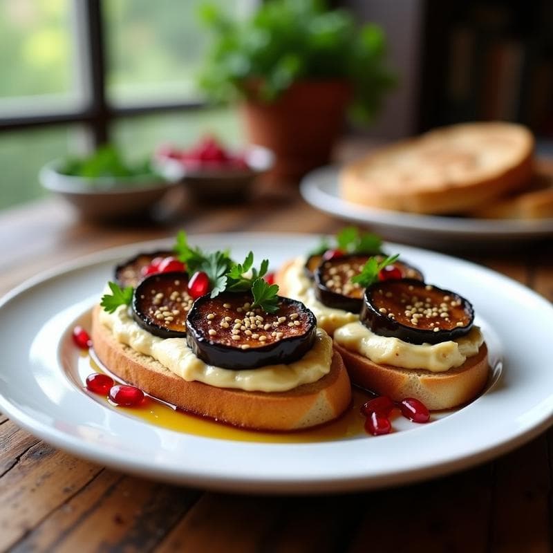 Tostadas de Hummus y Berenjena Ahumada: Receta Vegana Rápida y Alta en Proteína