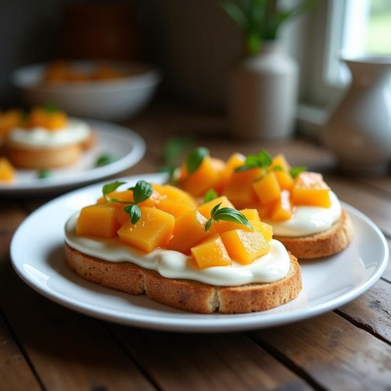 Tostadas de Pan de Maíz Azul con Higos Asados y Yogur Griego: Desayuno Mexicano con Toque Mediterráneo