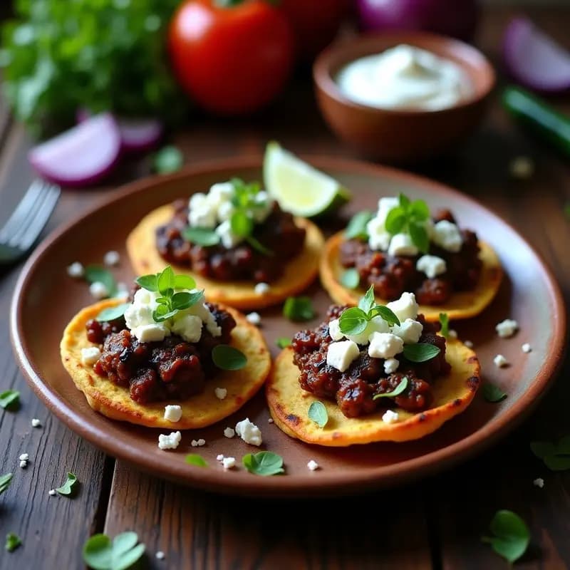 Tostadas de Pan de Maíz con Huitlacoche y Chipotle: Receta Mexicana de Autor en Airfryer