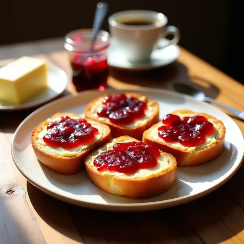 Tostadas con Mantequilla y Mermelada Casera: Desayuno Clásico en 10 Minutos