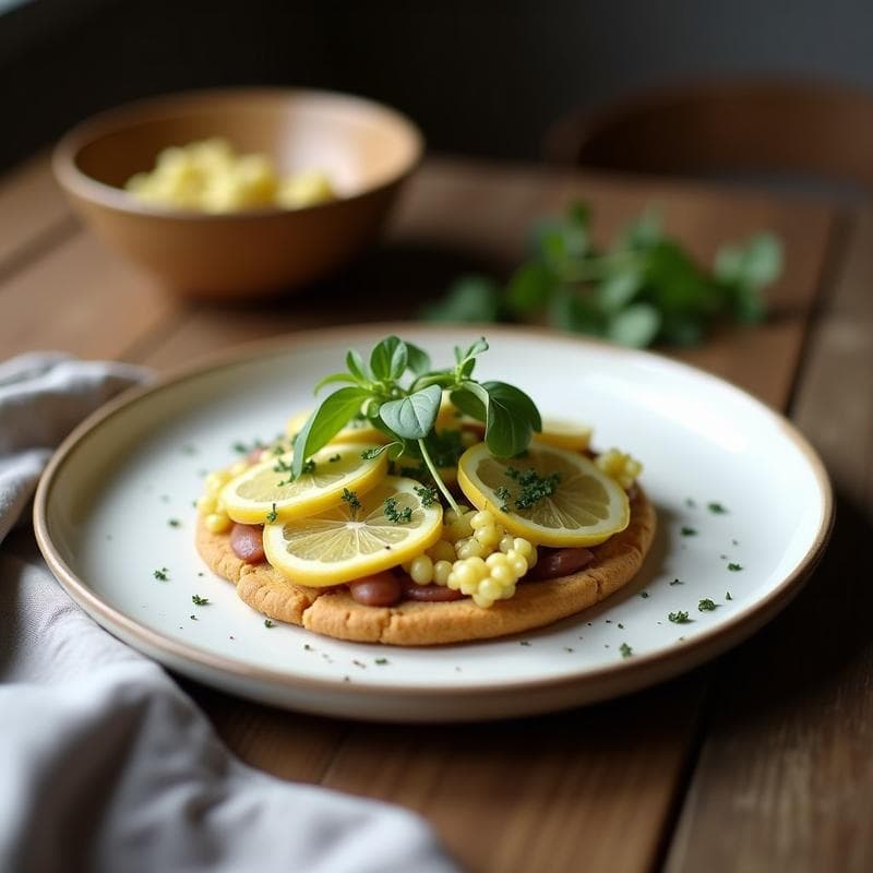 Tostadas de Pan de Mijo con Puré de Habas y hierbas Provenzales: Aperitivo Francés Sin Gluten