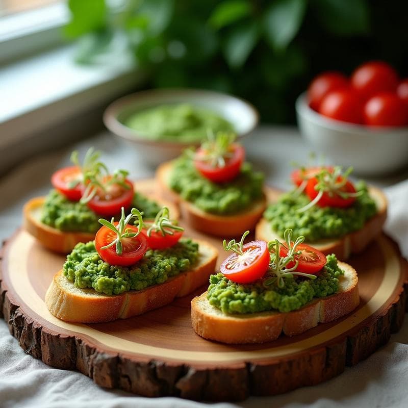 Tostadas de Pan de Mijo con Pesto de Brócoli y Anacardos: Receta Crudivegana