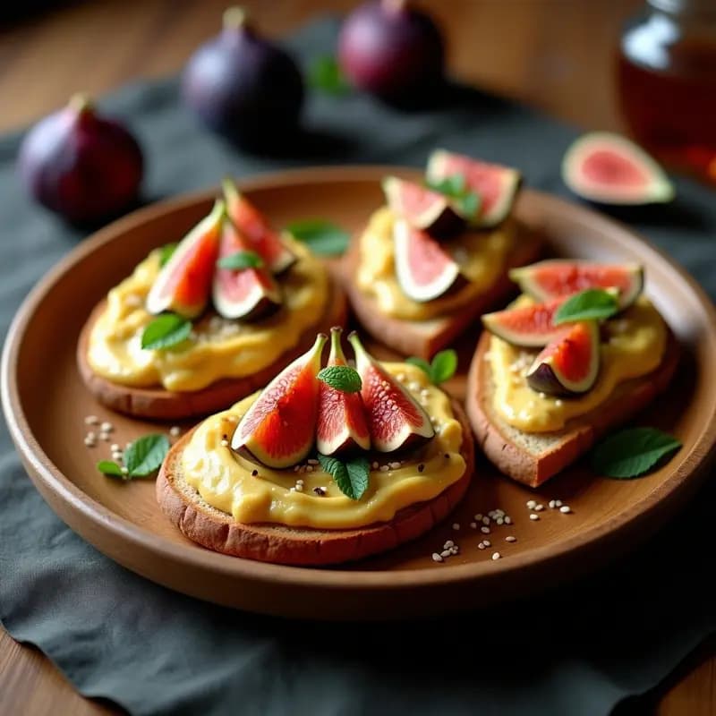 Tostadas de Pan Naan con Hummus y Higos: Entrante Indio-Persa en 10 Minutos