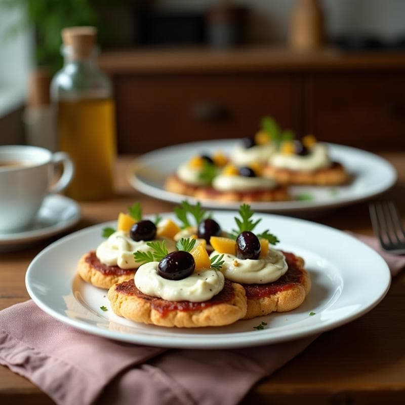 Tostadas de Pan de Almendra con Crema de Alcachofas y Aceitunas Kalamata: Desayuno Mediterráneo Sin Gluten