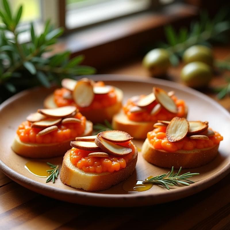 Tostadas de Pan de Almendra con Crema de Pimientos Asados y Anchoas: Receta Española Keto