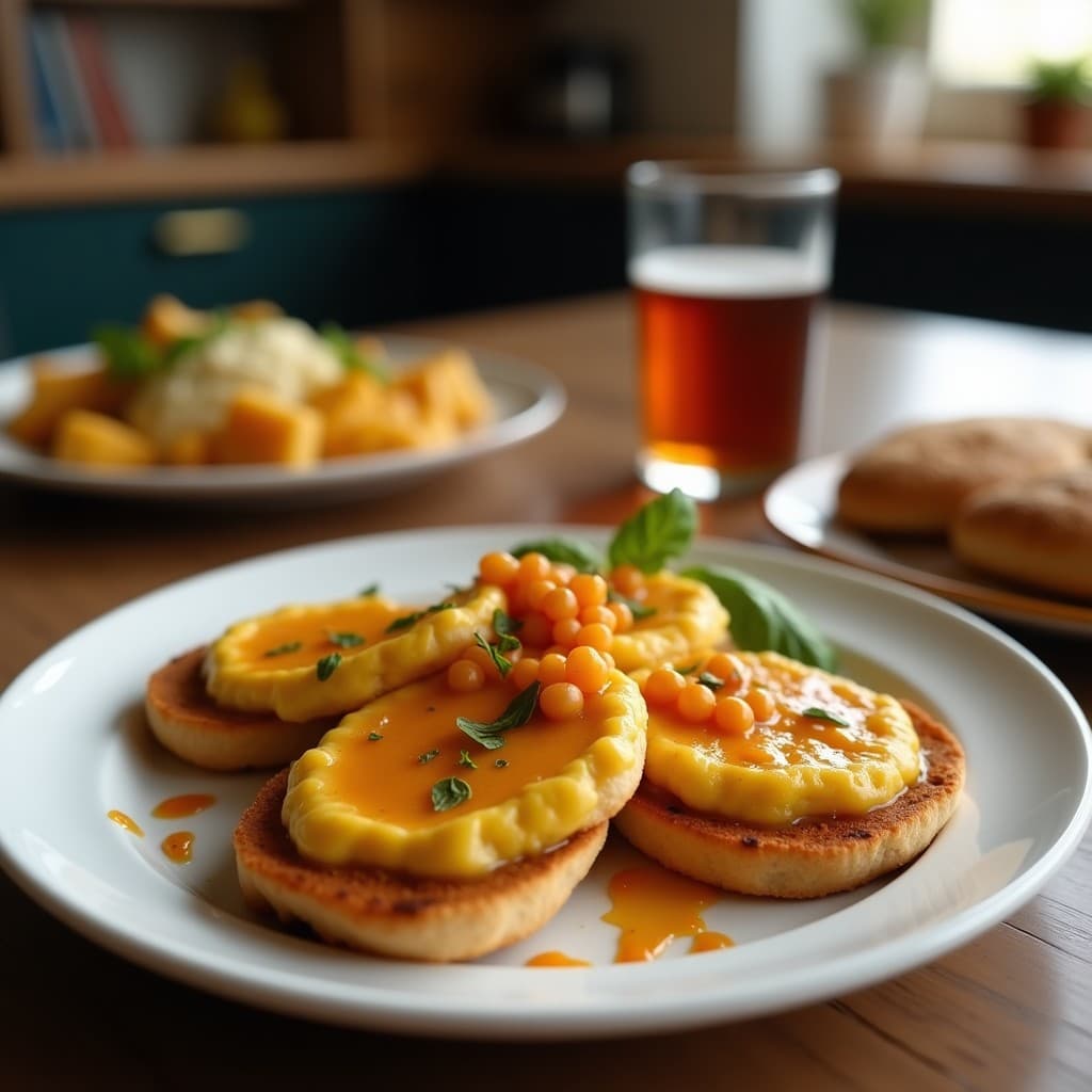 Tostadas de Pan de Almendra con Puré de Garbanzos Negros y Granada: Aperitivo Mediterráneo Sin Gluten