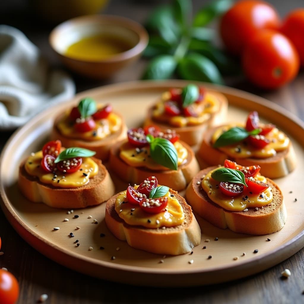 Tostadas de Pan de Almendra con Pâté de Berenjena Asada y Tomate Seco: Entrante Keto