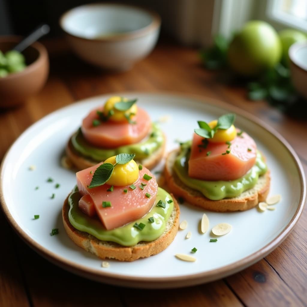 Tostadas de Pan de Almendras con Crema de Aguacate y Huevas de Trout: Entrante Keto y Rico en Omega-3