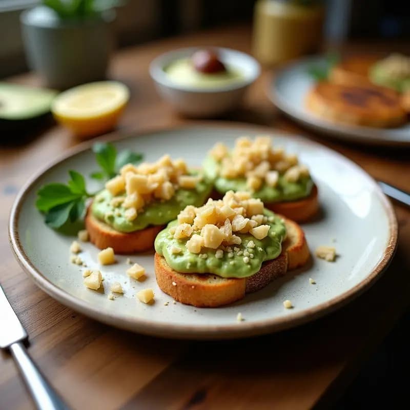 Tostadas de Pan de Almendras con Crema de Aguacate y Granados: Aperitivo Keto y Crudivegano