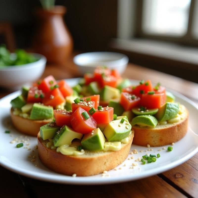 Tostadas de Pan de Almidón de Yucca con Toppings de Aguacate y Tomate: Desayuno Colombiano Sin Gluten