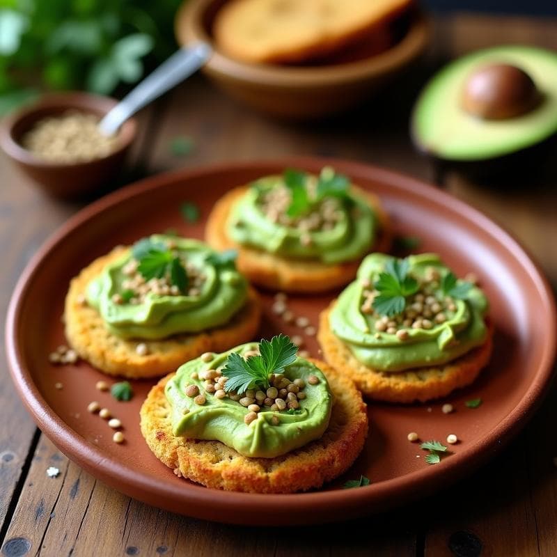 Tostadas de Pan de Amaranto con Aguacate y Semillas de Cáñamo: Desayuno Mexicano Keto