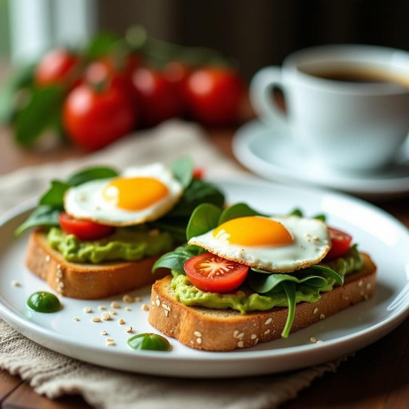 Tostadas de Pan de Avena con Aguacate y Huevos Poché: Desayuno Saludable en 10 Minutos
